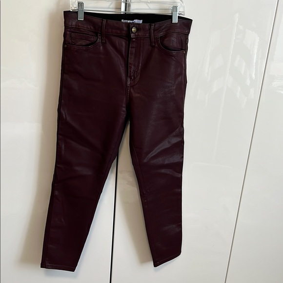 SAM EDELMAN NWOT Stiletto Women's Skinny Coated Jeans Burgundy, Size 31 - Picture 4 of 11